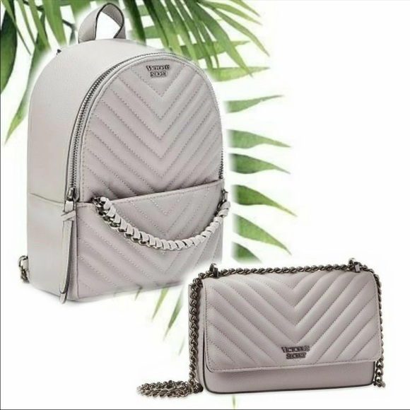 victoria secret gray backpack